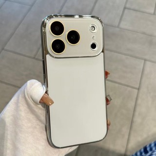 Kết cấu PC chất liệu Mạ điện Kính mờ Vỏ điện thoại di động tương thích cho IPhone 17 15 14 11 13 12 Pro Max PC IP14Plus Phim ống kính bảo vệ da sang trọng cứng