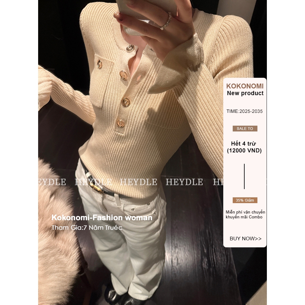 KOKONOMI Hàng dệt kim sang trọng Apricot Elegant