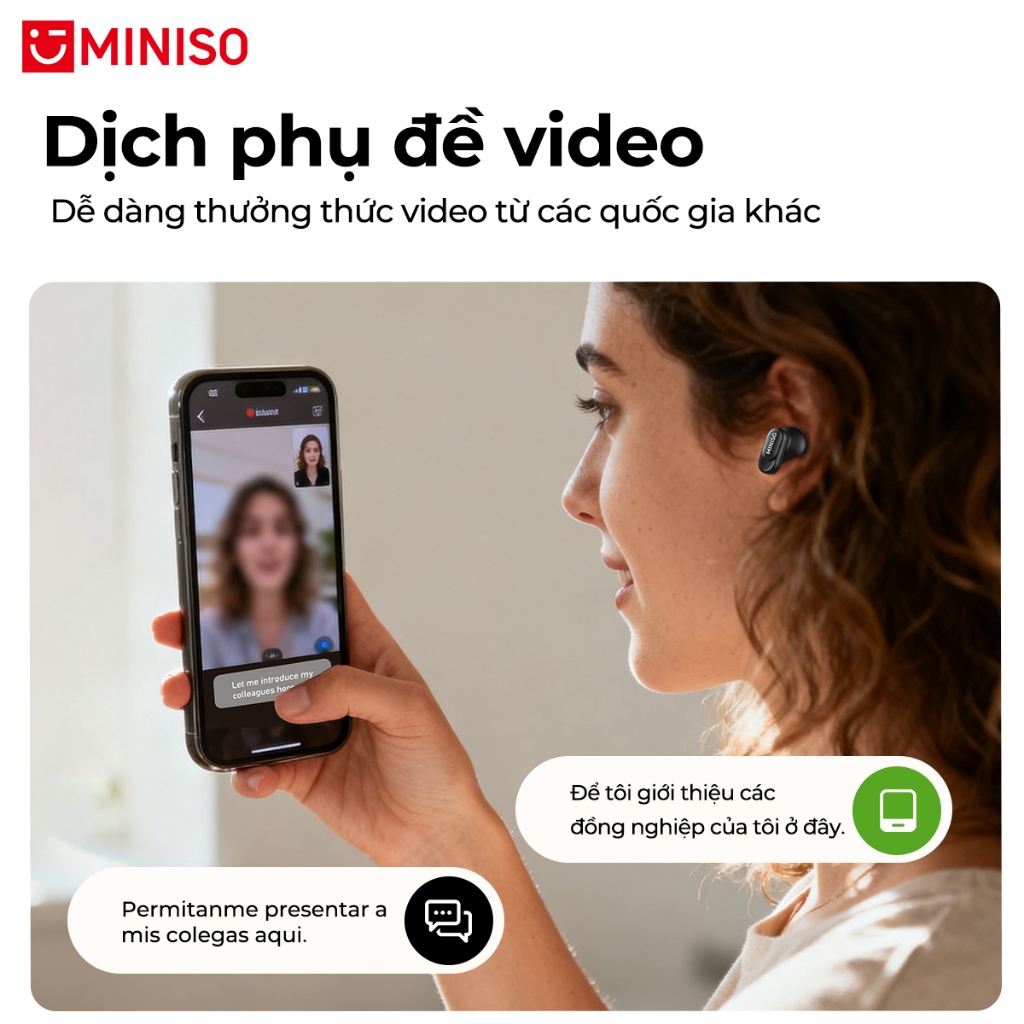 MINISO MS105 AI Video Tai nghe phiên dịch HIFI Tai nghe Bluetooth V6.0 Chống ồn ENC Tai nghe không dây Chống nước IPX5 Tai nghe thể thao | BigBuy360 - bigbuy360.vn