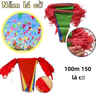  100~300m Cờ Dây Tam Giác Cờ Đuôi Nheo Treo Trang Trí Cờ Tam Giác Cờ Trang Trí Cờ Tan Giác Nhiều Màu 