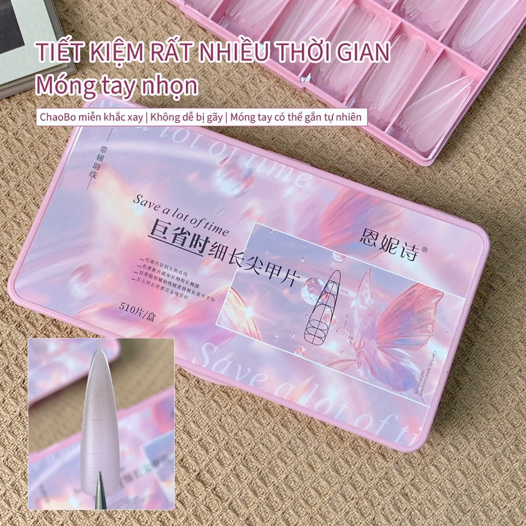 ANNIES Fake Nail Tip Shaped Nail Sheet Với Scale Line Slim Khắc miễn phí Nail Shop Đặc biệt