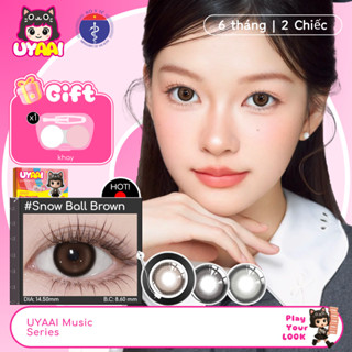  Kính Áp tròng MCK1 UYAAI Phong Cách Học Sinh Snow Ball Nâu  Đen Trang Điểm Hàng Ngày Độ Cận 0.00 ~ 4.00 Độ 