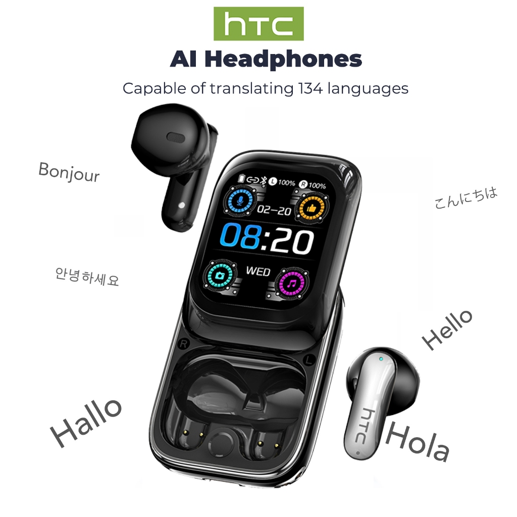 HTC NE48 Tai nghe không dây AI Translator Bluetooth 6.0 Tai Nghe Phiên Dịch AI Dịch 134 ngôn ngữ Màn hình cảm ứng Tai nghe nhét tai Chống ồn Tai nghe nhét tai doanh nhân Chơi game Nhiếp ảnh Có micro | BigBuy360 - bigbuy360.vn