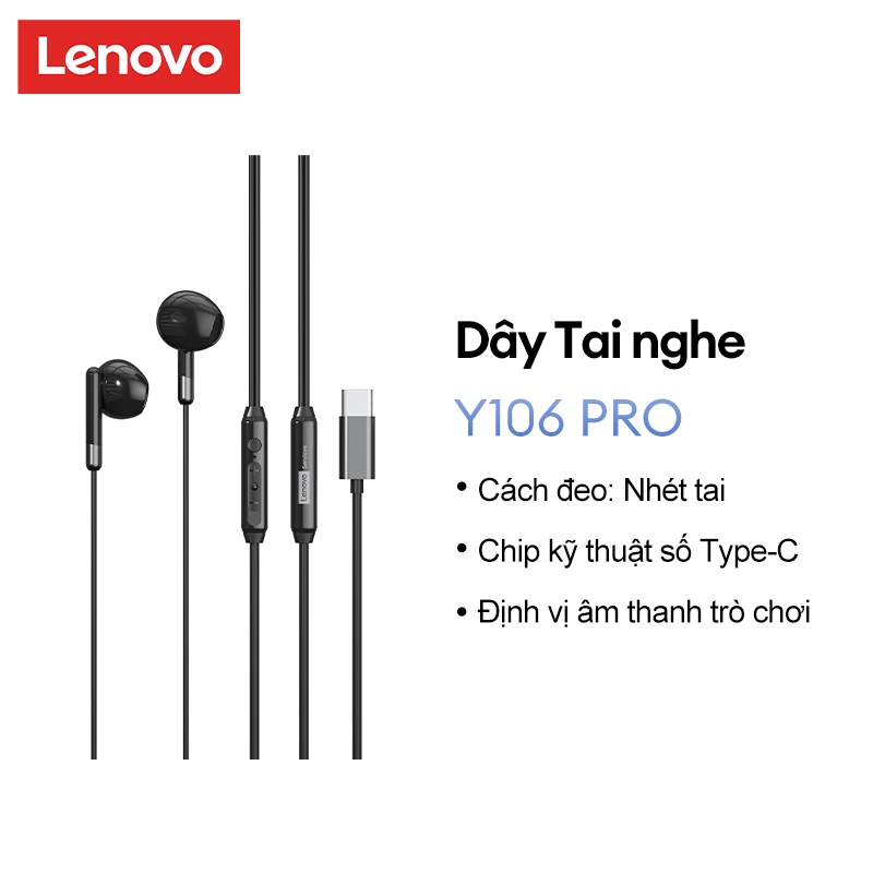Lenovo Y106 Jack 3.5mm Tai nghe có dây đa năng Âm thanh nổi Tai nghe điện thoại | BigBuy360 - bigbuy360.vn