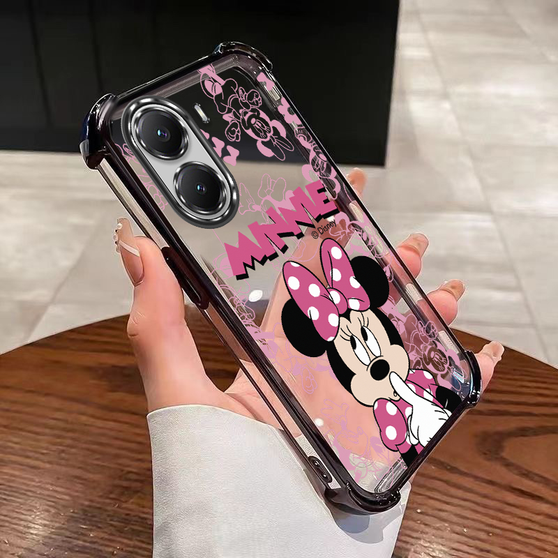 OPPO A6 5G A6 A6 x 5G A6x Khung Màu Thời Trang Bìa Mềm Minnie Air Cushion Chống Rơi Vỏ Bảo Vệ