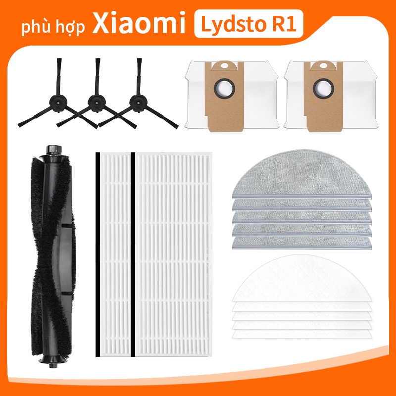 Phụ kiện Robot quét Xiaomi Thích hợp cho mẫu Xiaomi Lydsto R1, bao gồm bàn chải chính, bàn chải bên,