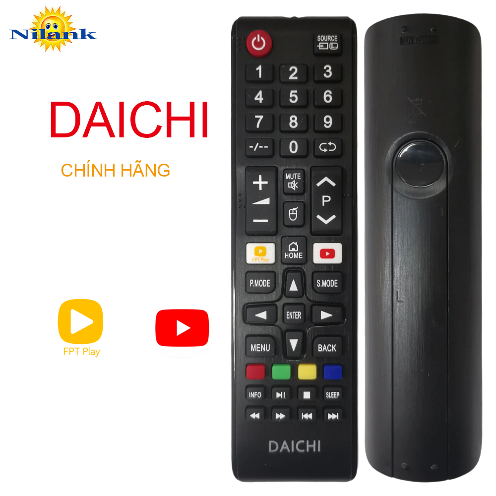 NiLANK Remote điều khiển Tivi DAICHI CHÍNH HÃNG - Tương thích Tivi Asiatic/DAICHI