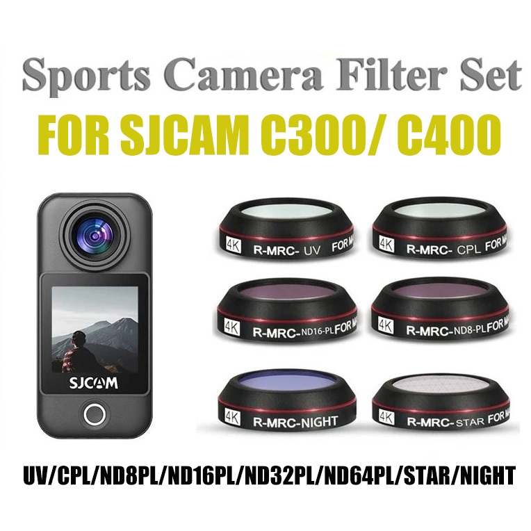 Dành Cho SJCAM C300 / C400 Bộ Lọc Máy Ảnh Thể Thao CPL STAR ĐÊM NDPL ND Giảm Ánh Sáng Chống Tia UV Ố