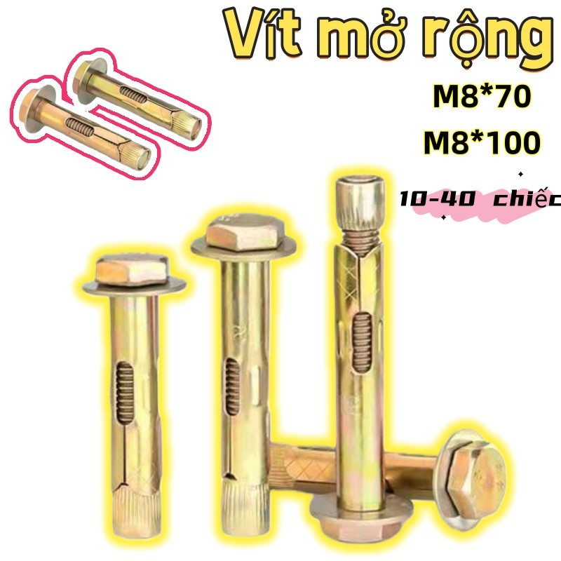 10/20/30/40 Cái Tắc Kê Sắt/Bu Lông Nở/Tắc Kê Đạn/Tắc Kê Sắt Ống Liền Chất Lượng Cao