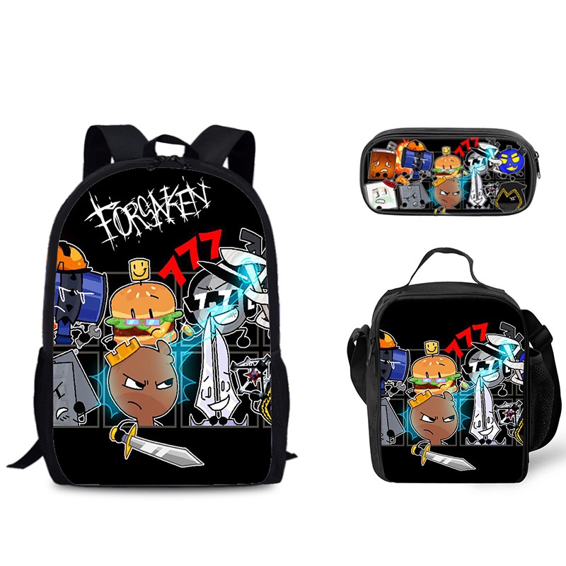 Bộ ba mảnh Roblox Schoolbag Forsaken Gubby Forsaken Gubby Mẫu giáo, Học sinh trung học cơ sở in 3D P