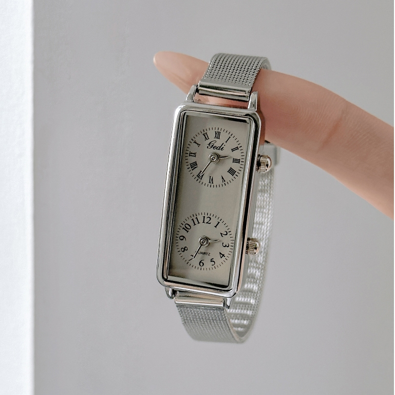 Đồng hồ nữ sáng tạo thời trang GEDI Đồng hồ nữ chuyển động kép Đồng hồ hình vuông cổ điển dành cho n