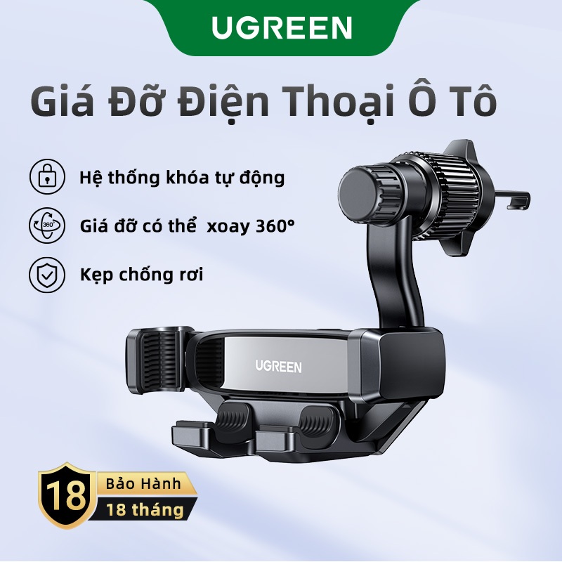 Giá đỡ điện thoại ô tô UGREEN Giá đỡ điện thoại thông hơi, không bao giờ chặn lỗ thông hơi Kẹp giá đỡ di động cho điện thoại 4,7-7,2 inch