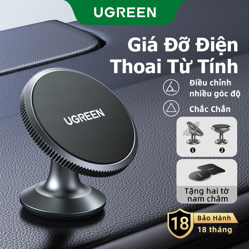 Giá đỡ điện thoại từ tính trên xe UGREEN có nam châm xoay 360°, kích thước mini, tiện dụng cao cấp, cho iPhone 17/16/15/14 Pro max, Samsung S26/25/S24 Ultra | BigBuy360 - bigbuy360.vn