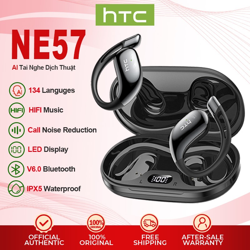 HTC NE57 360°ACS Tai Nghe Bluetooth HIFI tai nghe không dây AI Tai Nghe Dịch Thuật 134 Ngôn Ngữ | BigBuy360 - bigbuy360.vn