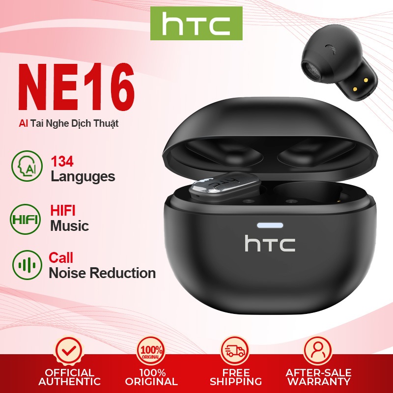 HTC NE16 thời trang mini AI dịch tai nghe V6.0 tai nghe bluetooth điện thoại thông minh giảm tiếng ồn không dây tai nghe