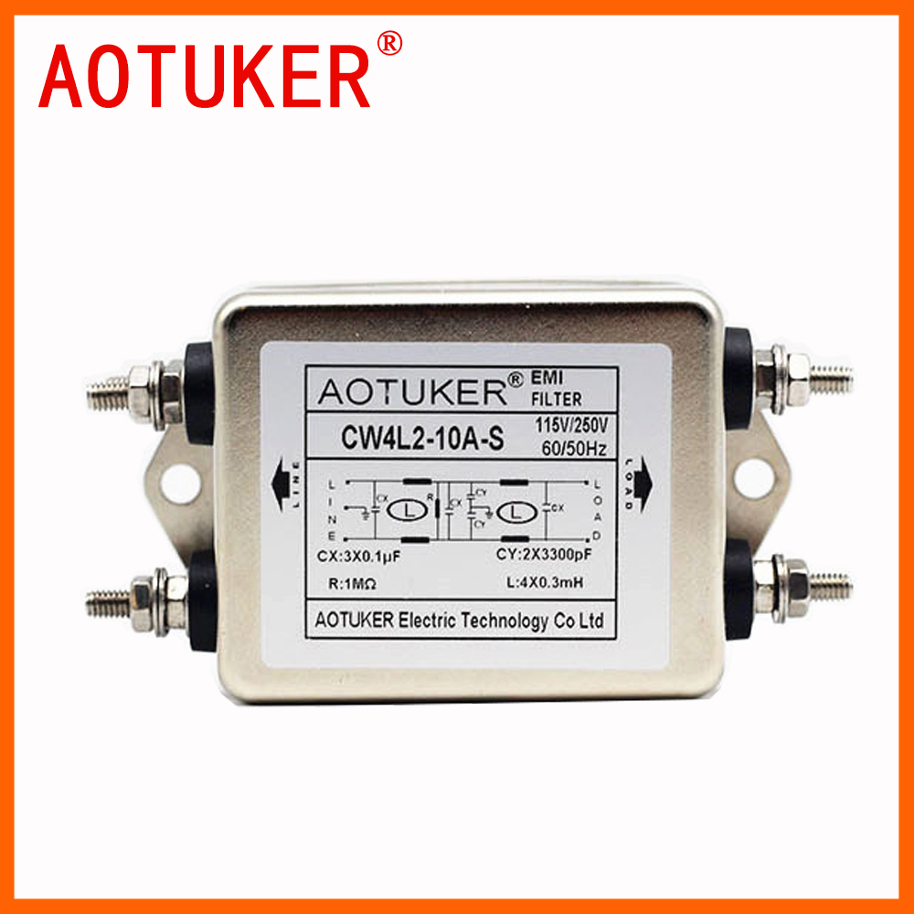 Bộ lọc nguồn EMI 220V Bộ lọc hai giai đoạn một pha Máy lọc điện chống nhiễu [CW4L2-3 / 6 / 10 / 20A-