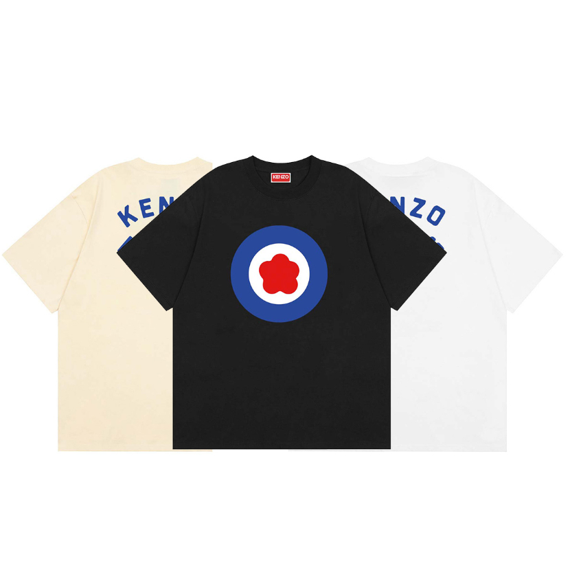 Áo sơ mi ngắn tay cổ tròn in hình unisex mới của KENZO Kenzo Takada