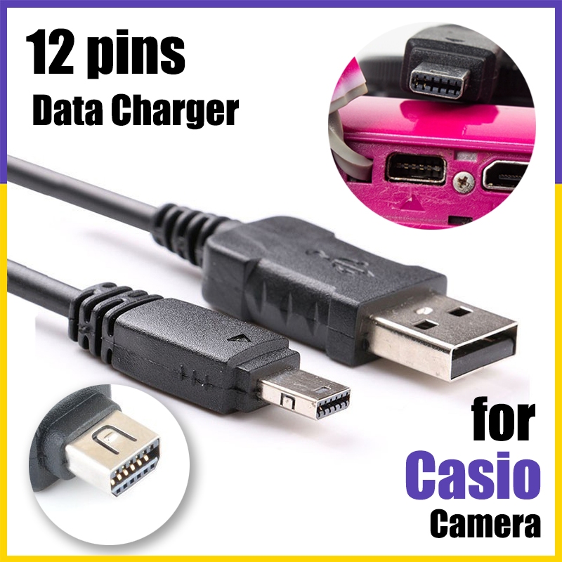 Cáp sạc dữ liệu USB 12 chân cho máy ảnh CASIO Exilim EX-ZR10 EX-ZR15 EX-ZR100 EX-ZR20 EX-ZR300 EX-ZR
