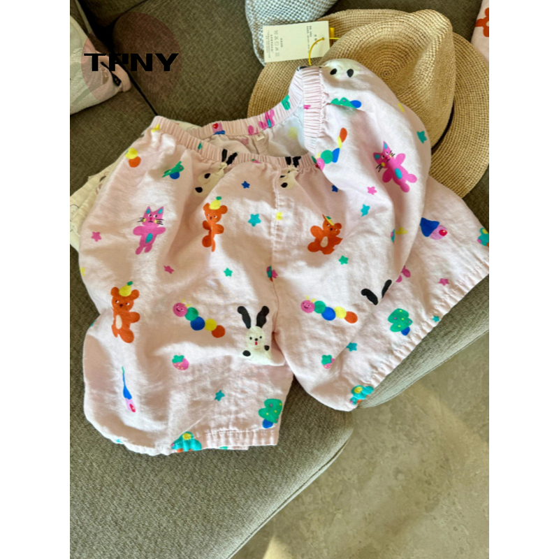 [TPNY] Colorful Cartoon Bear Print Pajama Pants for Women, 2025 New Summer Style