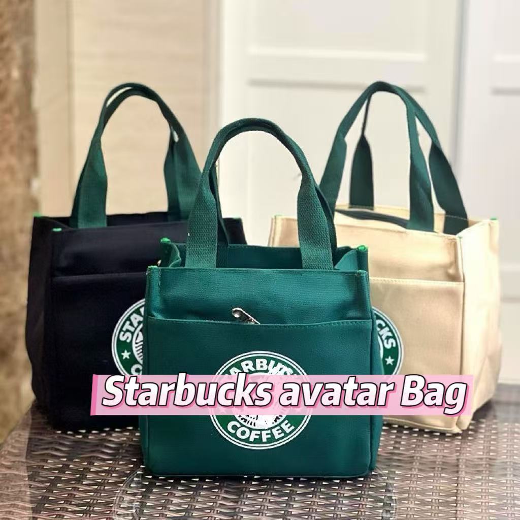 Starbucks Canvas Túi Tote Canvas Canvas Hộp Cơm Trưa Túi Bento Túi Cách Nhiệt Túi Ăn Trưa Cách Nhiệt