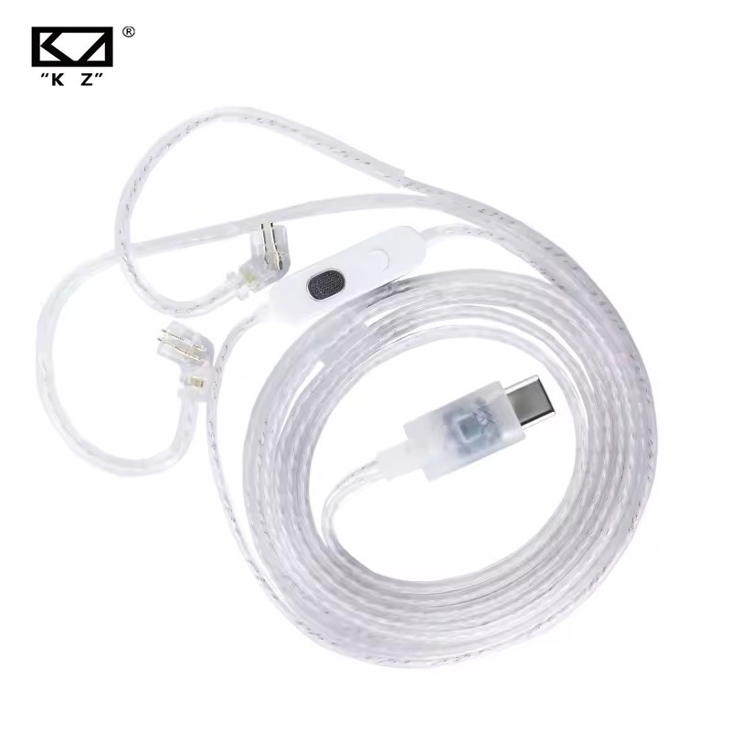 Kz Chính Hãng TYPE-C Tai Nghe Cáp Mạ Bạc Nâng Cấp Cáp Tai Nghe Dây Cho KZ Castor