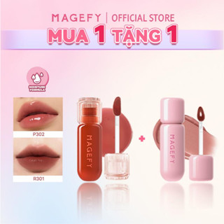  MAGEFY Son Bóng Nước 3D Shine + Son Lì Nhung Mịn Không Dính Dưỡng Ẩm Lên Màu Chuẩn Lâu Trôi 
