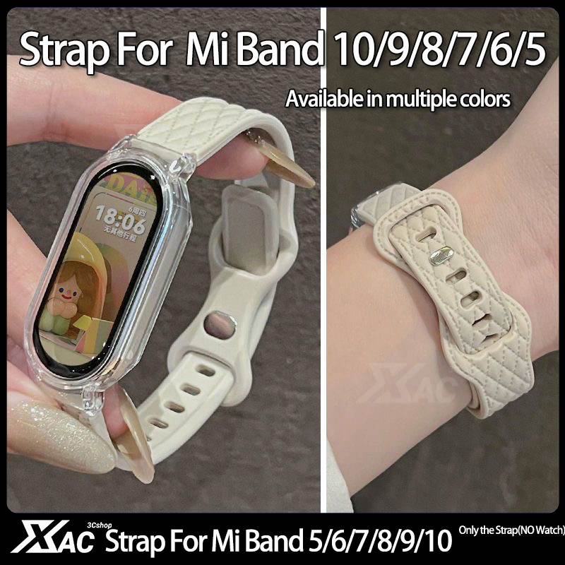 Dây Đeo Silicon Cho Xiaomi Miband 8 Miband 9/10 Thể Thao Đồng Hồ Thông Minh Thể Thao Người Phụ Nữ Dây Đeo Tay Đồng Hồ Thông Minh Correa Vòng Tay Miband 7 / 6 / 5 / 4 / 3