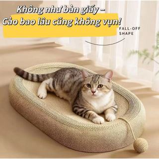 Vỉ Cào Mèo Bầu Dục Sợi Đay Gai - Tổ Mèo Bền Bỉ, Không Bụi Giấy - Đồ Dùng Thiết Yếu Cho Mèo