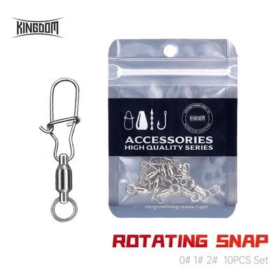 Kingdom SWIVEL Hoặc D-SNAP Dụng Cụ Chụp Câu Cá Mạnh Mẽ Đầu Nối Bầu Phụ Kiện Đặc Biệt Vòng Mồi Câu Cá Dụng Cụ