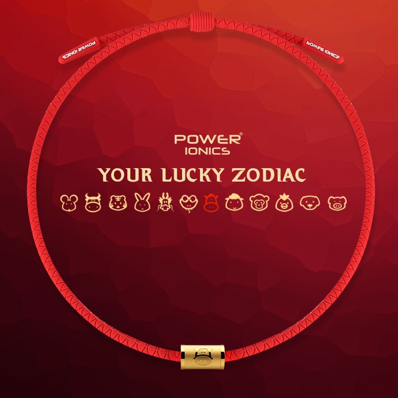 [Đăng ký FDA] Power Ionics CNY 12 Lucky K-Gold Zodiac Unisex Chống thấm nước Anion Germanium Health 