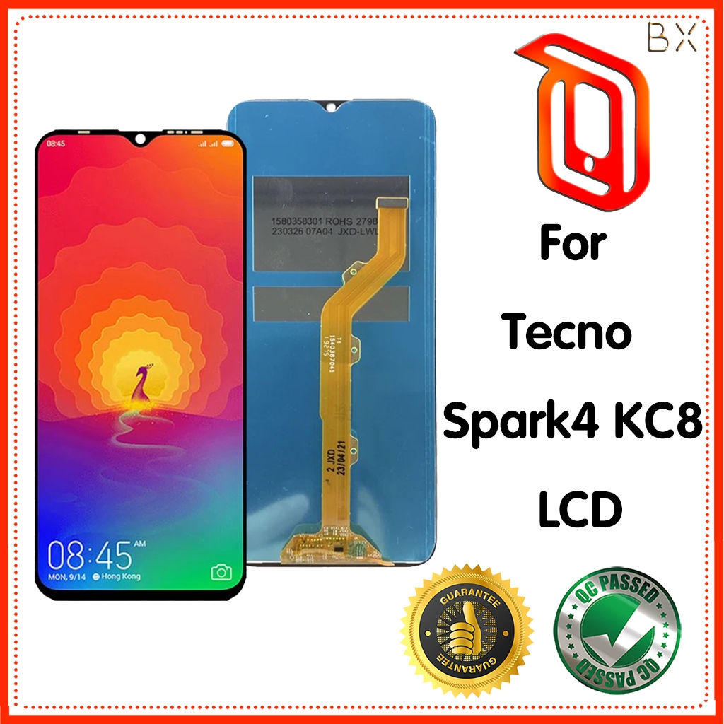 Dành cho Tecno Spark 4 KC2 KC8 Màn hình LCD Bộ số hóa màn hình cảm ứng