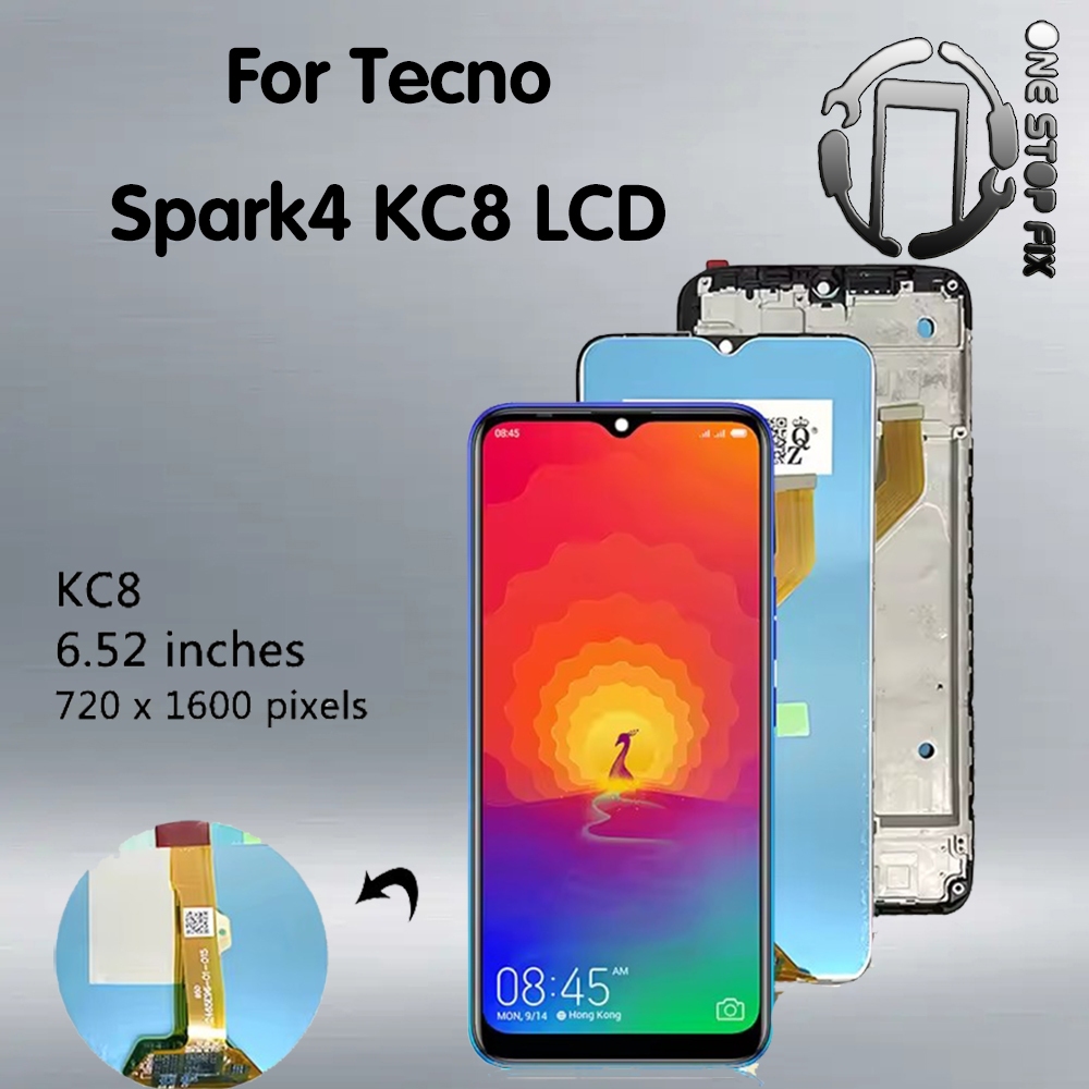 Dành cho màn hình LCD Tecno Spark 4 KC2 KC8 Thay thế màn hình số hóa cảm ứng