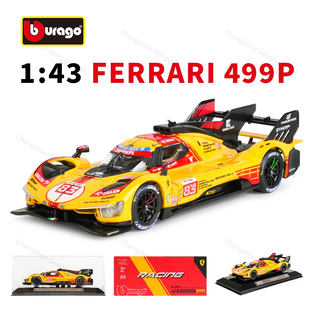 Bburago 1: 43 Ferrari 499P 24H Le Mans Champion 2024 Tĩnh Die Cast Xe Sưu Tập Mô Hình Đua Xe Đồ Chơi