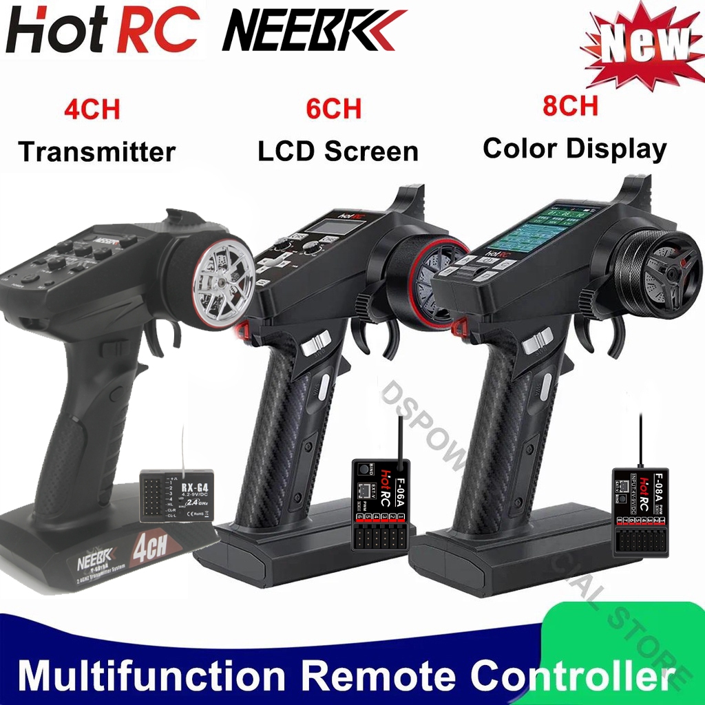 HOTRC CT8A CT6A CT4A 4CH 6CH 8CH Bộ phát vô tuyến Bộ điều khiển từ xa 2.4Ghz Với F04A F06A F08A Bộ t