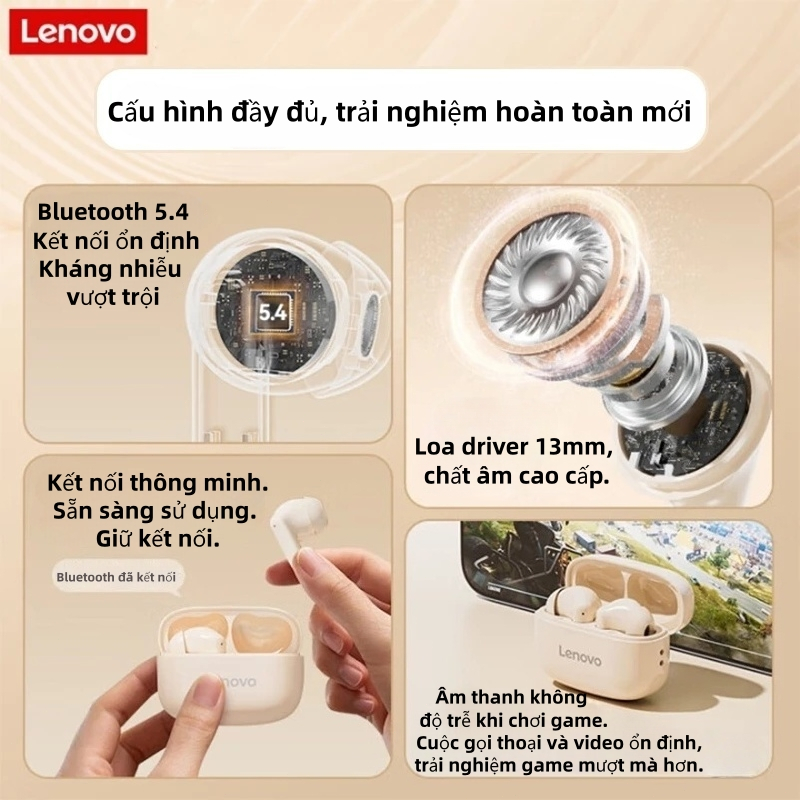 Lenovo EA110 Tai Nghe Bluetooth Pin Trâu Tai Nghe Không Dây Có Micrô Âm Thanh Nổi Siêu Kép Tai Nghe Chơi Game Thể Thao Bluetooth | BigBuy360 - bigbuy360.vn