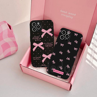 Ốp điện thoại mềm hình nơ dễ thương màu hồng hoạt hình tương thích cho IPhone 16 11 12 17 15 13 14 Pro Max Air XR X 8 6 6s 7 14 16 15 Plus XS MAX SE