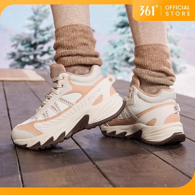 Giày thể thao nữ Liaoyuan 361 độ Mùa đông 2025 Phong cách mới Lót lông cừu dày, Giày bố ấm áp Giày c