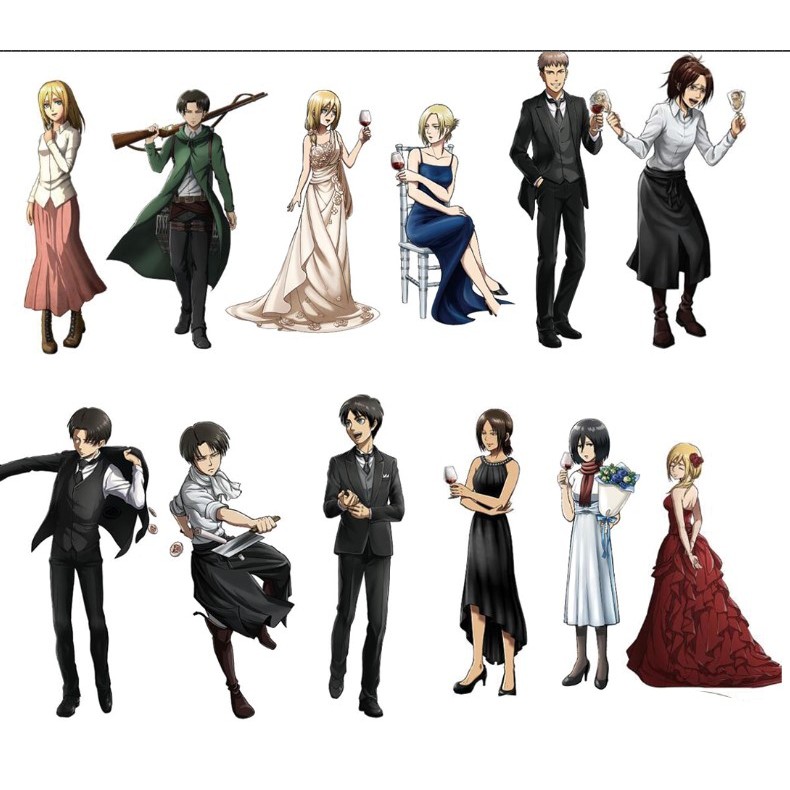 Attack on Titan Acrylic Standee - Eren, Levi, Erwin, Mikasa, Christa - Bộ sưu tập hình Anime