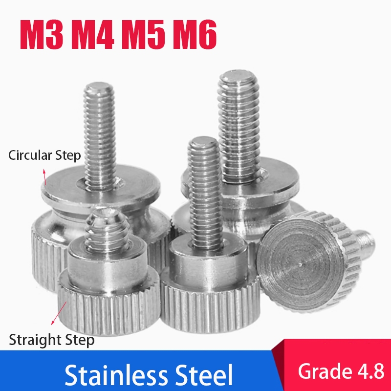 Vít ngón tay cái có khía bằng thép không gỉ M3 M4 M5 M6 Bước đầu cao Điều chỉnh tay Bu lông Bước thẳ