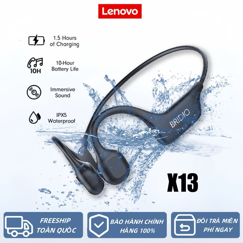 Lenovo Tai nghe Bluetooth dẫn truyền xương Bridio X13 IPX5 Tai nghe nhạc thể thao chống nước | BigBuy360 - bigbuy360.vn