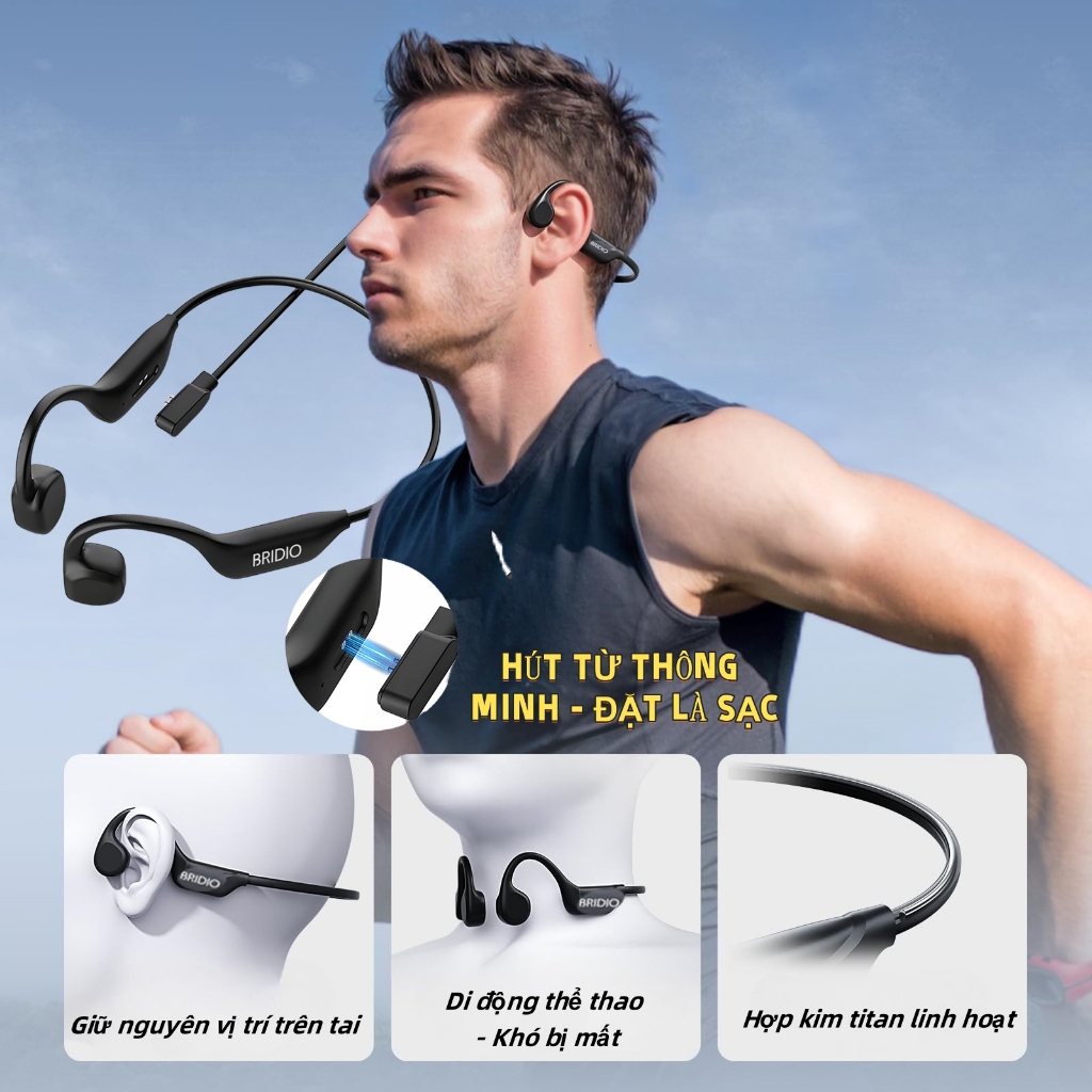 Lenovo Tai nghe Bluetooth dẫn truyền xương Bridio X13 IPX5 Tai nghe nhạc thể thao chống nước | BigBuy360 - bigbuy360.vn