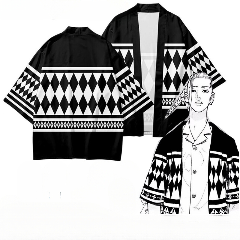 Áo khoác kimono tay ngắn in họa tiết anime Tokyo Revengers 3D cá tính thời trang