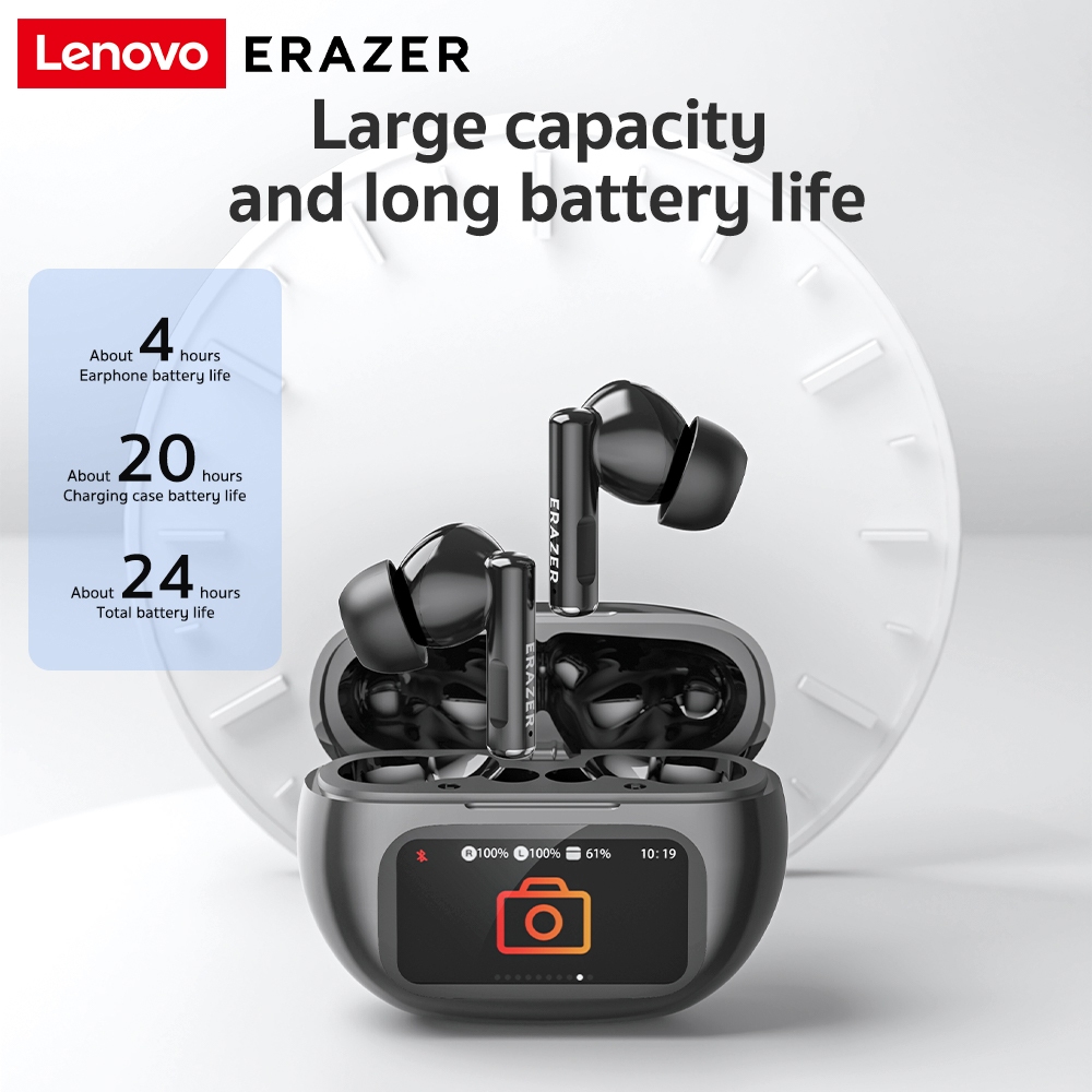 Tai nghe dịch thuật Lenovo ERAZER XP12 AI Tai nghe không dây LED Bluetooth 6.0 AI Tai nghe dịch thuật thời gian thực IPX7 Tai nghe nhét tai chống nước Chất lượng âm thanh HIFI | BigBuy360 - bigbuy360.vn