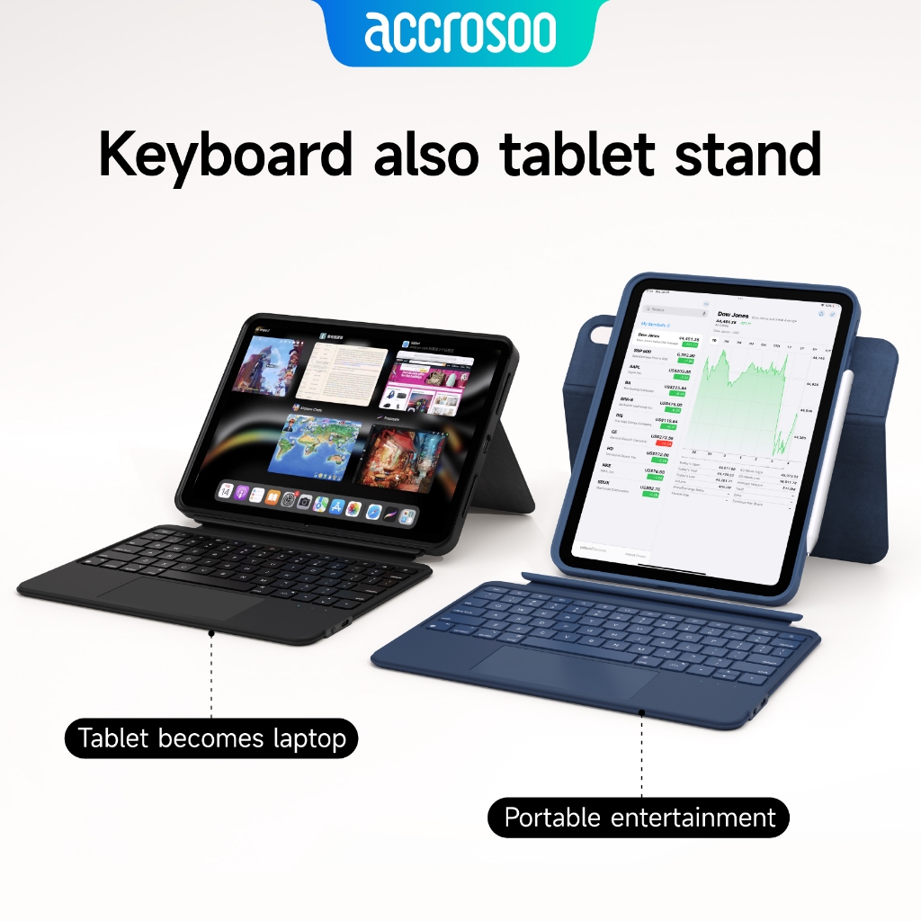 Vỏ bàn phím từ xoay cho 11 "iPad Pro 4/3/2/1 & 10,9" iPad Air 5/4th iPad Air 11 'M3 / M2