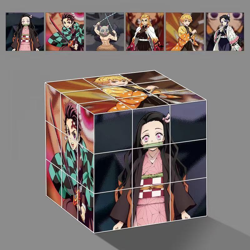 Mới Demon Slayer Tanjiro Nezuko 3x3 Fidget Cube - Sinh Viên Xếp Hình Đồ Chơi Giáo Dục Quà Tặng