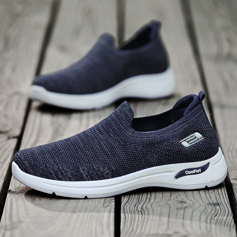 3 màu GO WALK NAM LOW TOP Giày chạy bộ Denim mới Giày vải nam Giày thể thao thông thường Kasut Lelak