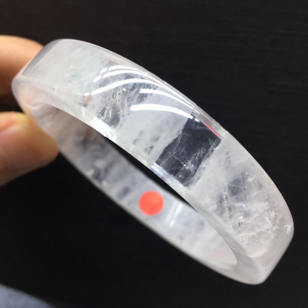 Vòng Tay Vuông Ma Trắng Pha Lệ Tự Nhiên 60mm, Tương Thích Cartier - Quà Tặng Sinh Nhật Cao Cấp