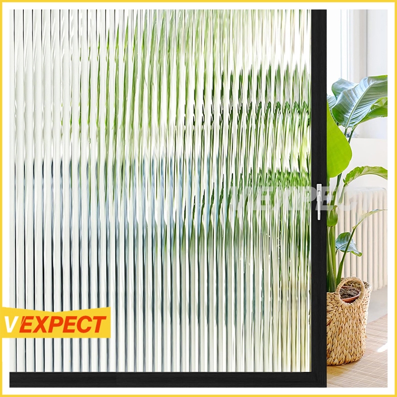 Miếng Dán Cửa Kính Bảo Vệ Sự Riêng Tư Họa Tiết Sọc Có Thể Tháo Rời, Giấy Dán Kính Không Cần Keo