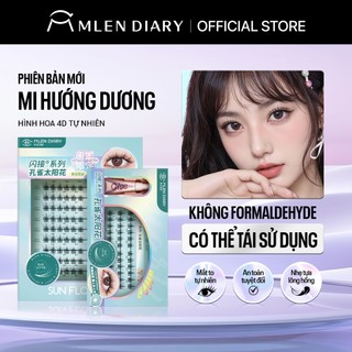 Mlen Diary lông mi giả tái sử dụng Mi hướng dương khổng tước Lông mi giả,9-12mm,C cong,Một cụm lông mi cho người mới,Lông mi trên và dưới,Tái sử dụng,Mô phỏng tự nhiên nâng cấp lông mi giả phiên bản 2.0 