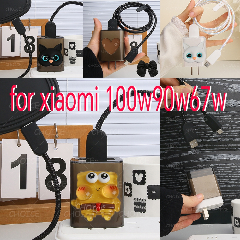 Ốp lưng SpongeBob tương thích cho Xiaomi 17 Promax 100W MDY-18-EW Vỏ sạc hoạt hình dễ thương Bảo vệ 